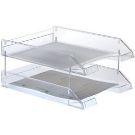 Archivo 2000 Bandeja Apilable Fondo Liso, Formato Din A4 y Folio 340x260x60, Cristal Transparente, Varillas Elevadoras Código 41830 Precio: 3.88999996. SKU: BIX715CSTP