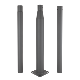 Columna Farola Desmontable Gris de Aluminio 3 Tramos para 2 o 3 Metros de Altura compatible con Farolas 76mm Diámetro Base 150x150mm