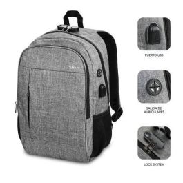 SUBBLIM Mochila Portatil Urban Lock Backpack 16" Grey