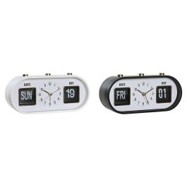 Reloj Despertador Basicos DKD Home Decor Blanco Negro 6 x 9.5 x 20 cm (2 Unidades)