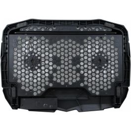 Conceptronic Soporte Base Refrigeración Thana07B para Portátiles hasta 17" con 2 Ventiladores, Negro e Iluminación Azul