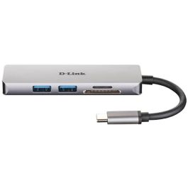 D - link Hub M530 - 2 Puertos USB 3.0, HDMI 4K, Lector de Tarjetas SD/microSD, Compatible con Mac/Windows/Linux