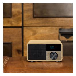 Sangean DDR-7 Radio Digital Personal de Madera Natural, DAB+, FM, Bluetooth 5.0, Pantalla OLED, 8W, Batería Recargable