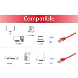 EQUIP 607624 Cable de Red Cat6a U/FTP 5m Plano LSZH Rojo con 2xRJ45