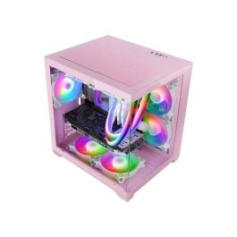 Mars Gaming Caja PC MC-VIEW2P Rosa MicroATX Cube Doble Cristal Templado Formato Compacto Gaming