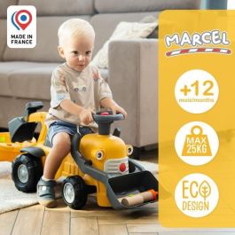Falk Camión de obra Marcel Cargador frontal, excavadora Amarillo Fabricado en Francia 90% plástico reciclado A partir de 12 meses