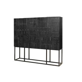 Giner y Colomer Vitrina Madera de Mango con Pata de Hierro Nogal Oscuro 160x180 cm