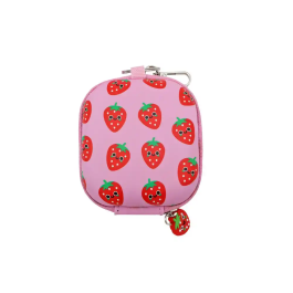 Wondee Mini Estuche Tecnológico Fresa para Auriculares, Cables y USB | Organizador Compacto con Mosquetón