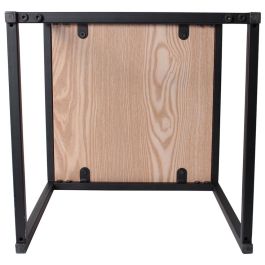 Home Deco Factory Juego de 3 Mesas Nido Cuadradas Metal y Madera Medidas 45x45x45cm 40x40x40cm 35x35x35cm