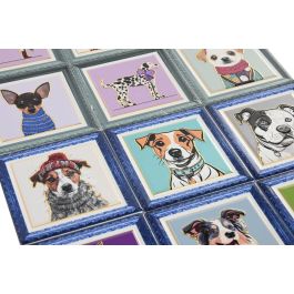 DKD Home Decor Posavasos Perro Dolomite Corcho Multicolor 10.8x10.8x0.7 cm (72 Unidades)