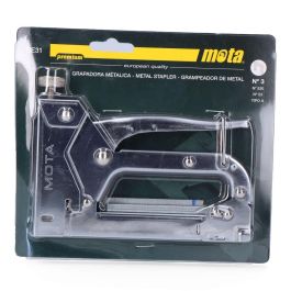Mota Grapadora Premium Nº 3 con Grapas 6mm, Modelo GE31, Cromado - Profesional/Doméstico