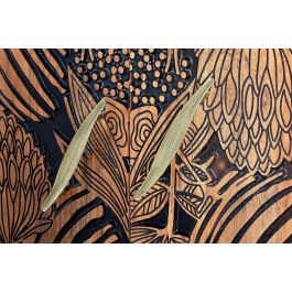 GINER Y COLOMER Aparador Acacia Madera Natural con Detalles Negros 190 cm