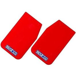 Sparco SP03791RS Faldillas para Coche Universales Rojas, Polietileno 1.5mm, 47x28cm, Pack 2 unidades, Protección contra Salpicaduras