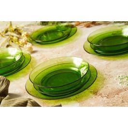 Duralex Vajilla Lys 12 piezas verde (4 llanos 23.5 cm, 4 hondos 19.5 cm, 4 postre 19 cm) (2 Unidades)