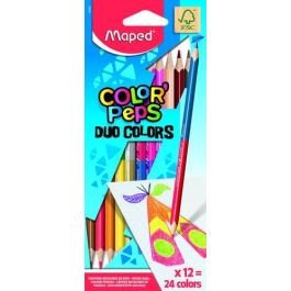 Maped Lápices De Colores Duo Color Peps Bicolor, Estuche De 12 Unidades, 24 Colores Surtidos Precio: 2.50000036. SKU: B1DJVC3GJZ