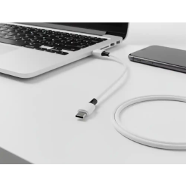 Q-connect Cable USB-C a USB-A PVC 1m Blanco