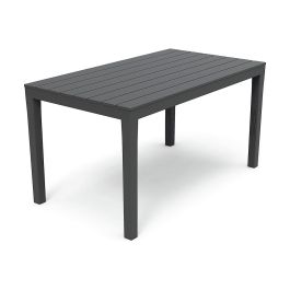 Mesa rectangular para exterior. color: negro 72x138x78cm ipae progarden