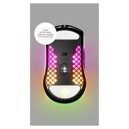 SteelSeries Aerox 3 2022 - Ratón Gaming Inalámbrico, Óptico 8500 DPI, 59g, RGB, USB-C, IP54, Negro
