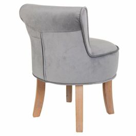 Banqueta Alexandra House Living Gris Terciopelo Goma 46 x 58 x 45 cm