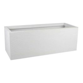 Eda Jardinera Graphit Up de Plástico 57 L Blanco Ceruse 79.5x29.5x29.5 cm Decoración Ondulada Anti UV Interior/Exterior Precio: 51.49999943. SKU: S7106126