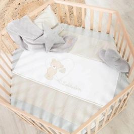 Roba Parque infantil hexagonal - Altura regulable - Base extraíble - 6 ruedas con freno - Madera natural - Diseño de osito de peluche