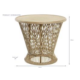 DKD Home Decor Mesita Auxiliar Marron Claro 60 x 60 x 52 cm Bambu Doble Cara