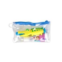 Kin FluorKin Infantil Viaje Cocodrilo Lote Cepillo Dental y Pasta Infantil Fresa 3 pz Precio: 5.50000055. SKU: B13WRNMVDB