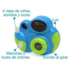KioKids Juguete Cámara de Fotos para Bebés, con Sonidos Reales, Luces y Melodías, Estimula los Sentidos, +18 Meses, Azul, Pilas Incluidas