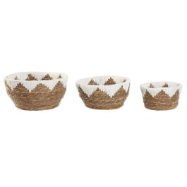 Centro Mesa Boho DKD Home Decor Natural Blanco 30.5 x 14 x 30.5 cm Set de 3 Precio: 29.49999965. SKU: B14VBNF759