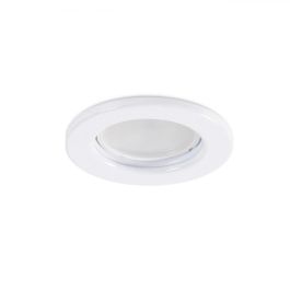 Aro Foco Downlight Circular 'Sara' Empotrado de Acero 81mm en Color Blanco para Iluminación Interior, Compatible con Bombillas GU10 y GU5.3 LED