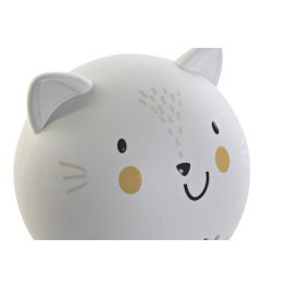 DKD Home Decor Lámpara Sobremesa Kids Fantasia Gatito Porcelana LED Blanco 15 x 14 x 16 cm