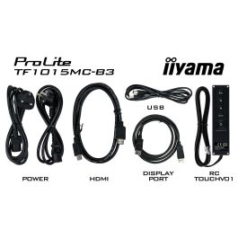 iiyama TF1015MC-B3 Monitor Táctil 10.1" HD (1280x800) IPS Multi-Touch HDMI DP USB Negro