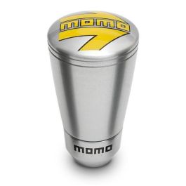 Momo MOMPOSK50SILVERL Pomo de palanca de cambios Sk-50 de aluminio y cuero, brillante gris