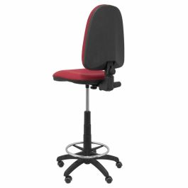 Piqueras y Crespo Taburete Ayna S-Brazos Regulable en Altura con Aro Reposapiés, Modelo T04 - Tapizado Bali Granate