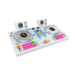 Mesa de mezclas de dj con karaoke y 2 altavoces blanco 5x5,52x25,8 cm - modelos surtidos
