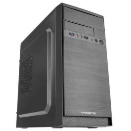 Anima AC4500 Caja Minitorre MicroATX/Mini-ITX con Fuente de Alimentación 500W Ultrasilenciosa, USB 3.0, Panel Frontal Aluminio Pulido Negro