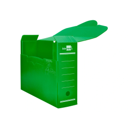 Liderpapel Caja Archivo Definitivo Plástico Lomo 100 mm Verde 360x100x260 mm