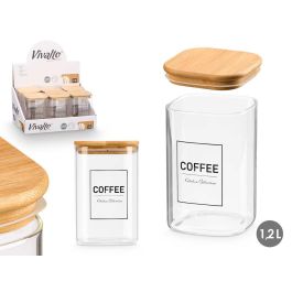 Bote Cuadrado Borosilicato Tapa Bambu Coffee 1,2L Vivalto 10X15CM (12 Unidades) Precio: 40.49999954. SKU: B17LQZ7MNA