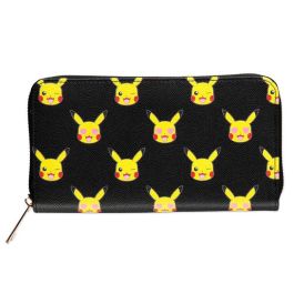 DIFUZED Cartera Pikachu Pokémon para Niños y Fans, 20x11x2 cm, Composición PU/Poliéster