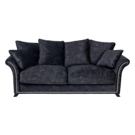 Sofá 3 Plazas Gris Oscuro Tejido Salón 228 X 97 X 100 cm