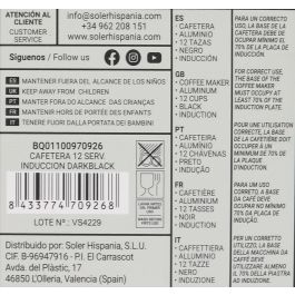 Quttin Cafetera de Inducción 12 Servicios Darkblack (6 Unidades)