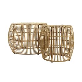 DKD Home Decor Mesa Centro Urban Marron Claro 70 x 70 x 50 cm Set de 2