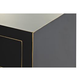 DKD Home Decor Mesita de Noche Oriental Masako Negra y Blanca con 1 Cajón y 2 Puertas 36 x 66 x 45 cm