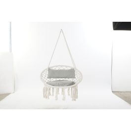 DKD Home Decor Silla Colgante Terraza Y Jardin Crudo Gris 62 x 123 x 82 cm