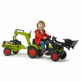 Falk Retroexcavadora de pedal CLAAS Arion 410, pala frontal, excavadora, remolque caja abierta, volante con bocina, para niños desde 2 años Falk Retroexcavadora de pedal CLAAS Arion 410, pala frontal, excavadora, remolque caja abierta, volante con bocina, para niños desde 2 años