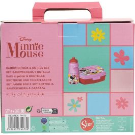 Disney CZ11278 Set Caja Regalo Botella Deportiva Antigoteo 380ml y Funny Sand Box Minnie Libre de BPA para Niños +4 años