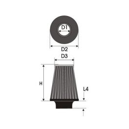 Green Filters B61.75 Filtro Universal D1:75mm D2:120mm D3:120mm D4:15mm H:130mm