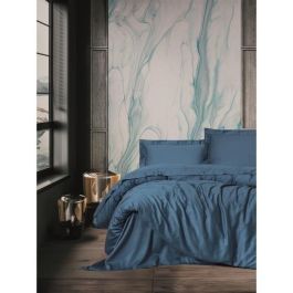 Juego de cama - 1 funda nórdica 220x240 cm + 2 fundas de almohada 60x60 cm - 100% algodón satén - Azul Precio: 88.06864. SKU: B186J5H27J