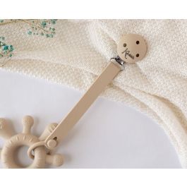 KioKids Sujetachupetes Pinza de Silicona y Acero Inoxidable para Chupetes con Anilla Beige Bebés +0 Meses Precio: 5.50000055. SKU: B1DZ9TG9XC