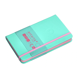 Antartik Cuaderno A6 Tapa Dura Hojas Lisas Rosa y Turquesa 100 Hojas 80gr FSC
